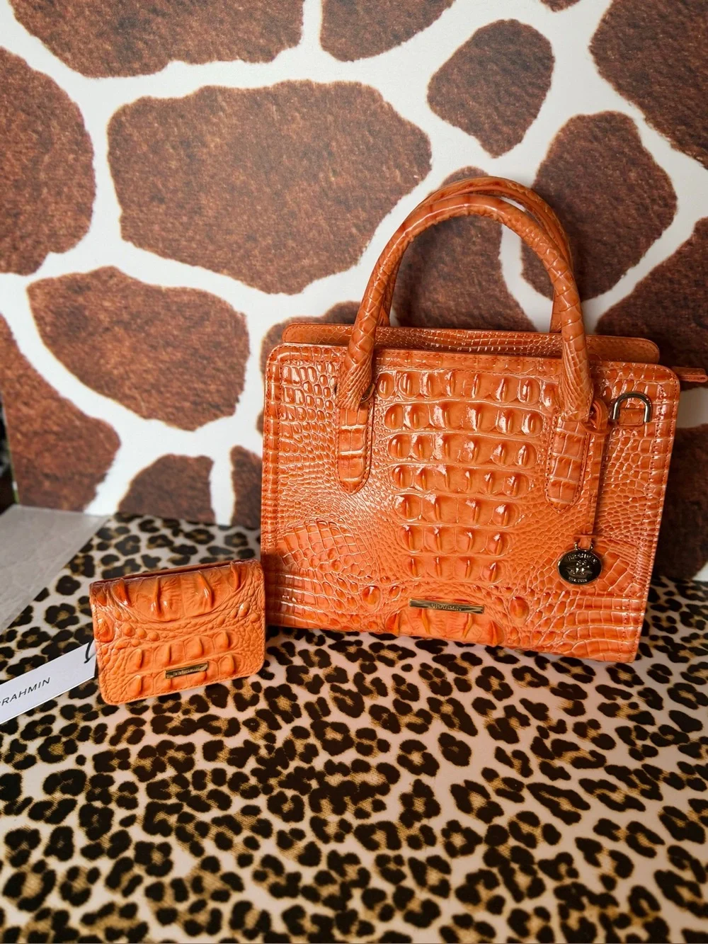 SET ~ BRAHMIN CAMI SOLA ORANGE NWT &  SOLAR ORANGE CLEMENTINE WALLET NWT